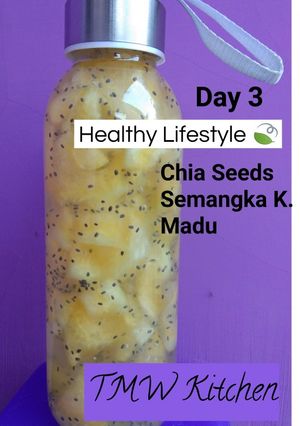 Foto resep Infused water,semangka kuning, Chia Seeds