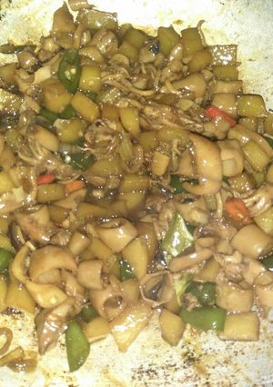 Foto resep Tumis cumi kentang pedas manis