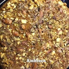 A picture of Without Oven Almond pistachio cake 😊.