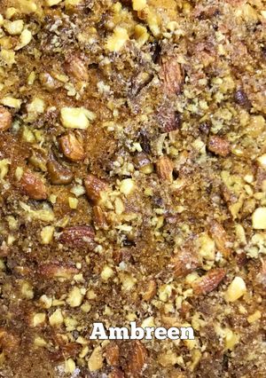 A picture of Without Oven Almond pistachio cake 😊.