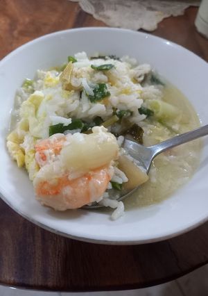 Foto resep Sego Godhog udang pake Kimchi