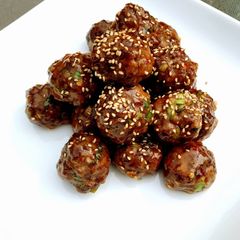 Sweet and Spicy Fullblood Wagyu Beef Korean Meatballs A picture of Sweet and Spicy Fullblood Wagyu Beef Korean Meatballs.