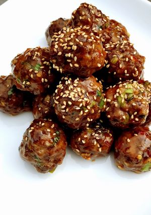 A picture of Sweet and Spicy Fullblood Wagyu Beef Korean Meatballs.