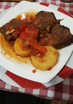 Una foto de Bifes a la portuguesa