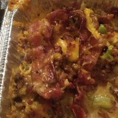 A picture of Bacon Cheeseburger and Veggie casserole.