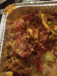 A picture of Bacon Cheeseburger and Veggie casserole.