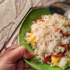 A picture of Sausage and Eggs Fried Rice.