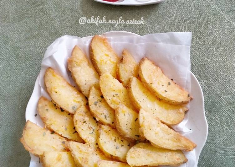 Resep 73.Potato wedges yang Enak