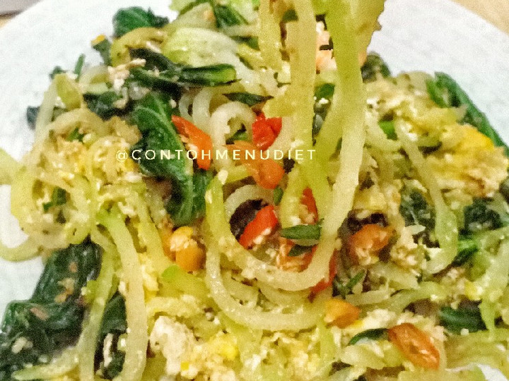 Resep Mi diet labu siam kw no garam gula tepung mie jipang udang, Enak Banget