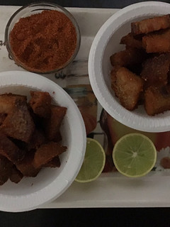 A picture of Masala purple yam/kand.