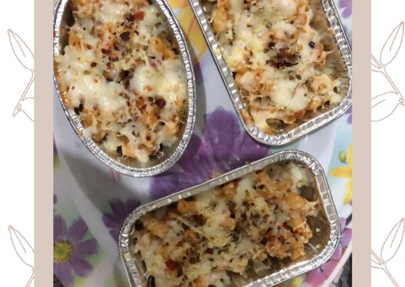 Macaroni schotel kornet beef sosis
