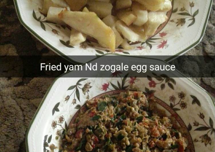 Recipe: Yummy Fried yam and zogale egg sauce