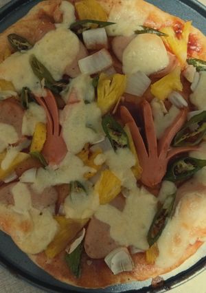 Foto resep Hawaiian Pizza (With BBQ Sauce)