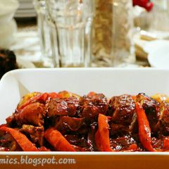 A picture of Pork Mechado Roll with a twist.