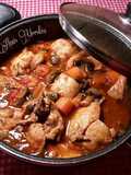 Pollo en salsa de especias árabes, con zanahorias y champiñones