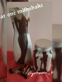 A picture of Bar one milkshake #justblendit.