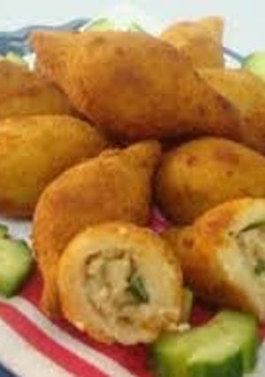 A picture of Toasted Bread Kibbeh with Potatoes.