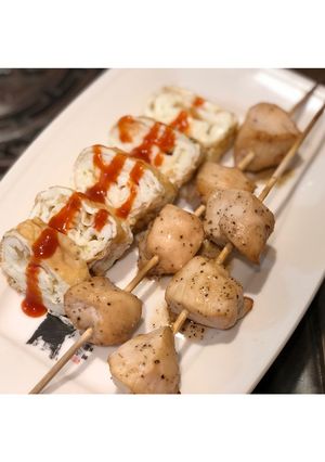 雞胸肉串+蛋白歐姆蛋 快速上桌 健康增肌減脂料理 的食譜成品照片