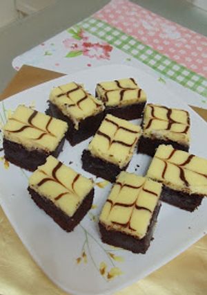 Foto resep Marble cheese brownies
