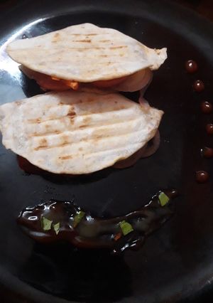 A picture of Vegetable tortilla wrap.