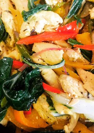 Una foto de Fajitas con pechugas