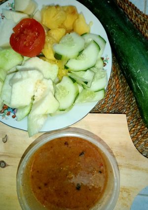 Foto resep Rujak buah bumbu kacang
