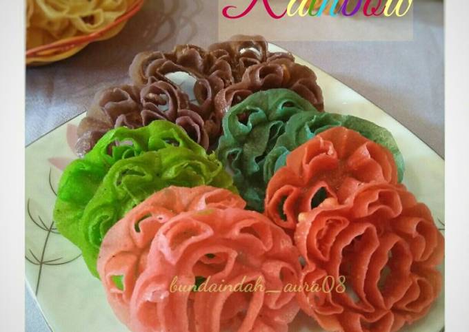 Standar Resep enak buat Kembang Goyang Rainbow oleh-oleh  kress 