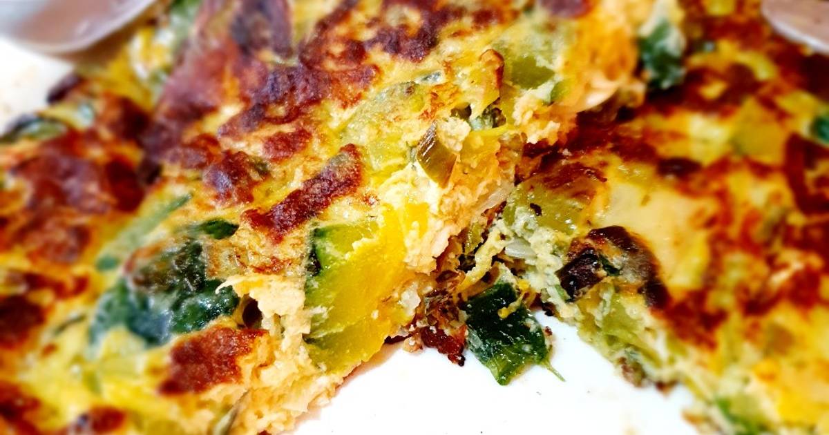 Tortilla zapallito, puerro y morron verde Receta de Juan Sanchez🇺🇾 Cookpad