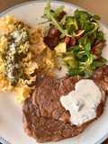 Steak with Pasta and Salad