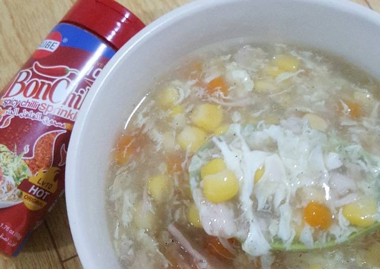 Rahasia Menyiapkan Chicken,Corn &amp; Carrot Soup Kekinian