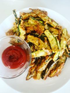 Una foto de Calabazas y berenjenas con queso parmesano (en freidora de aire)