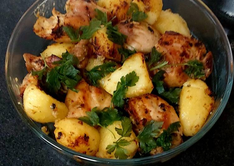 Steps to Make Super Quick Homemade Greek Chicken &amp; Potatoes 😊#mainmeal