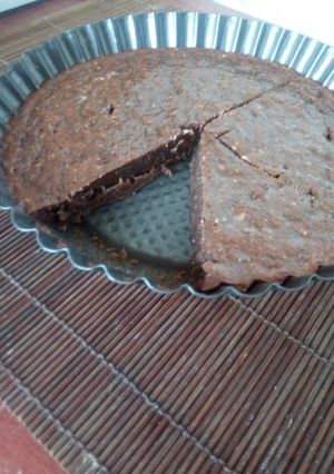 Una foto de Brownie de banana y cacao