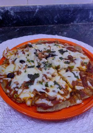 صورة لوصفة بيتزا بالشوفان صحيه