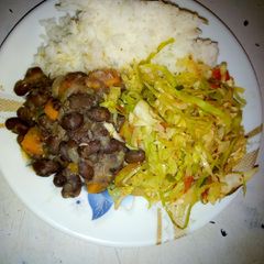 A picture of Njahi, rice and cabbage #AuthorMarathon.