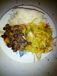 A picture of Njahi, rice and cabbage #AuthorMarathon.