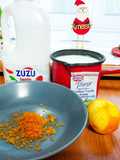 Lapte infuzat cu portocală și vanilie, pentru cafea