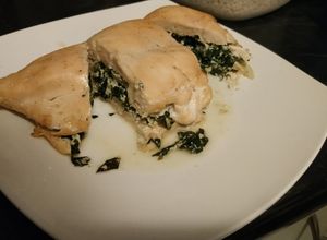 Una foto de Pollo relleno de crema de espinaca