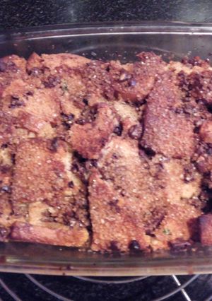 A picture of Fruit Crossiant Choco Pudding.