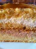 Tarta nata trufa y yema tostada