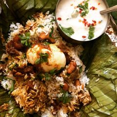 Mutton Pothi Biryani A picture of Mutton Pothi Biryani.