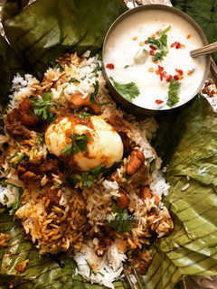 A picture of Mutton Pothi Biryani.