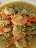 ผัดผงกะหรี่กุ้ง แบบคลีนๆ