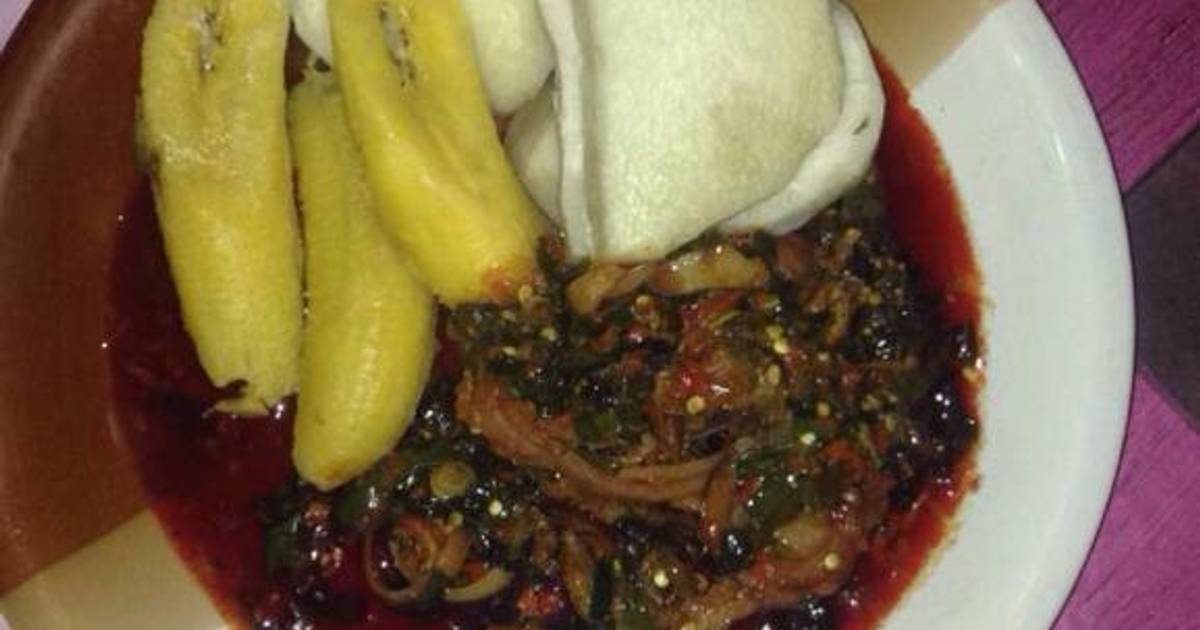 Boil yam and plantain with vegetable sauce Recipe by naja muhd Cookpad