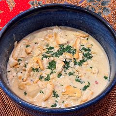 A picture of Lobster and Cod chowder.