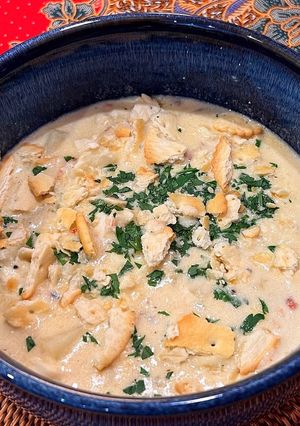 A picture of Lobster and Cod chowder.