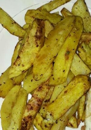 A picture of Home made Chips.