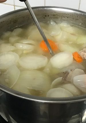 Hình của món Soup cua tôm trứng.