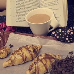 A picture of Chocolate croissants.