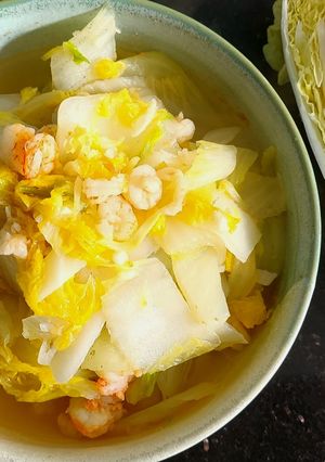 Hình của món Cải thảo xào tôm.